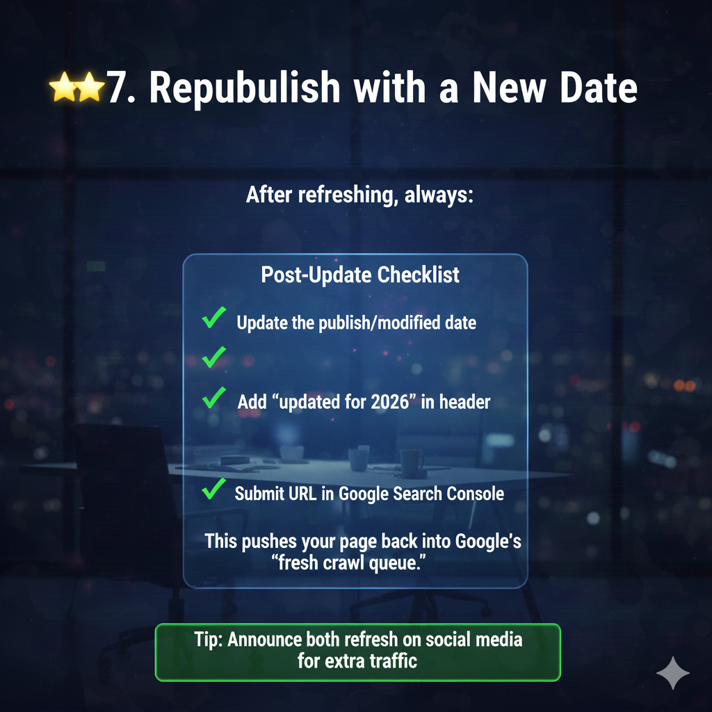 Content Refreshing Strategy:
Updating Old Pages for New Gains