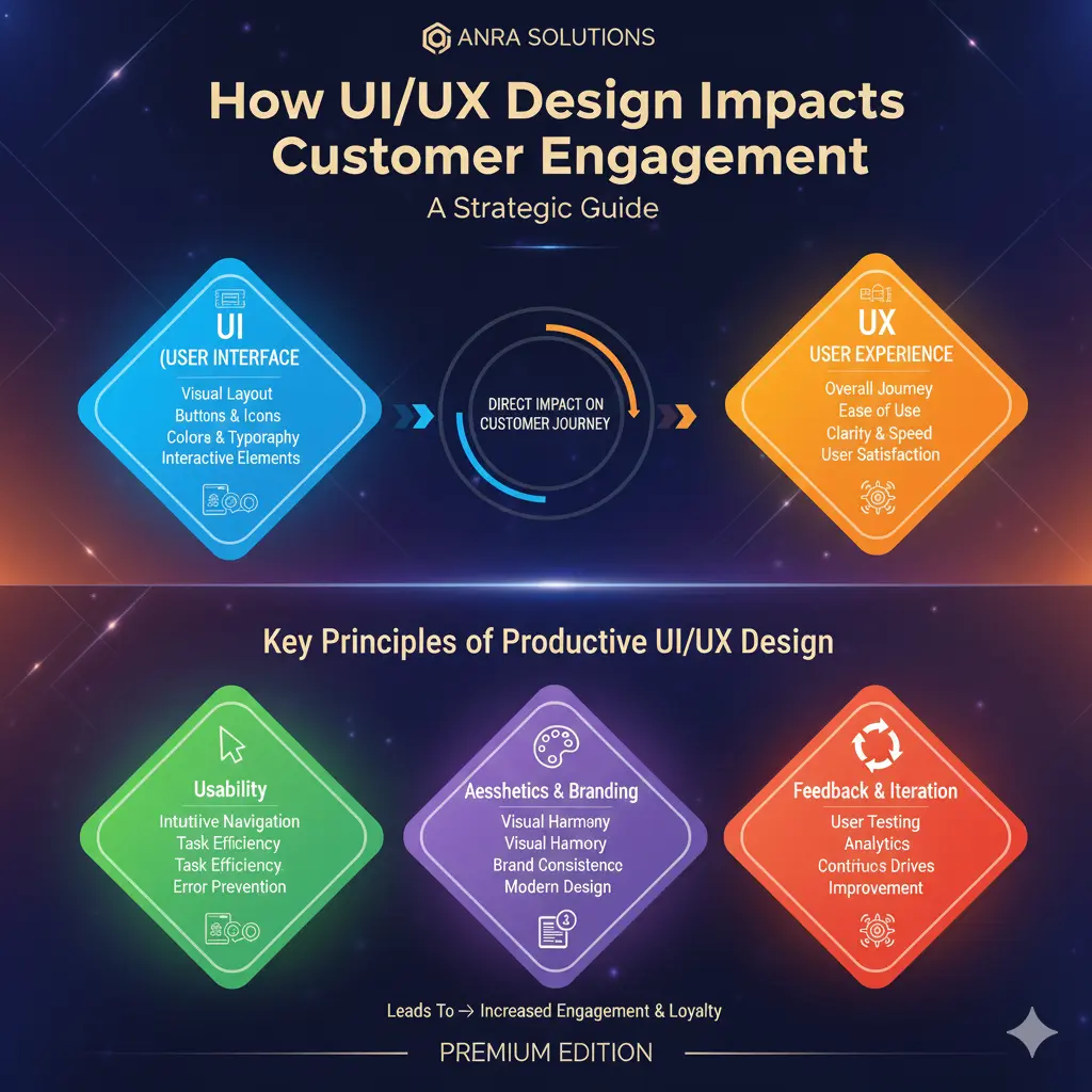 How UI/UX Design Impacts Customer Engagement: A Strategic Guide by Anra Solutions 