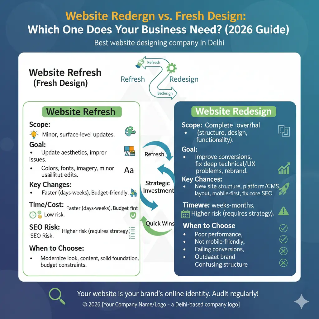 Website Redesign vs. Fresh Design: Which One Does Your Business Need? (2026 Guide)