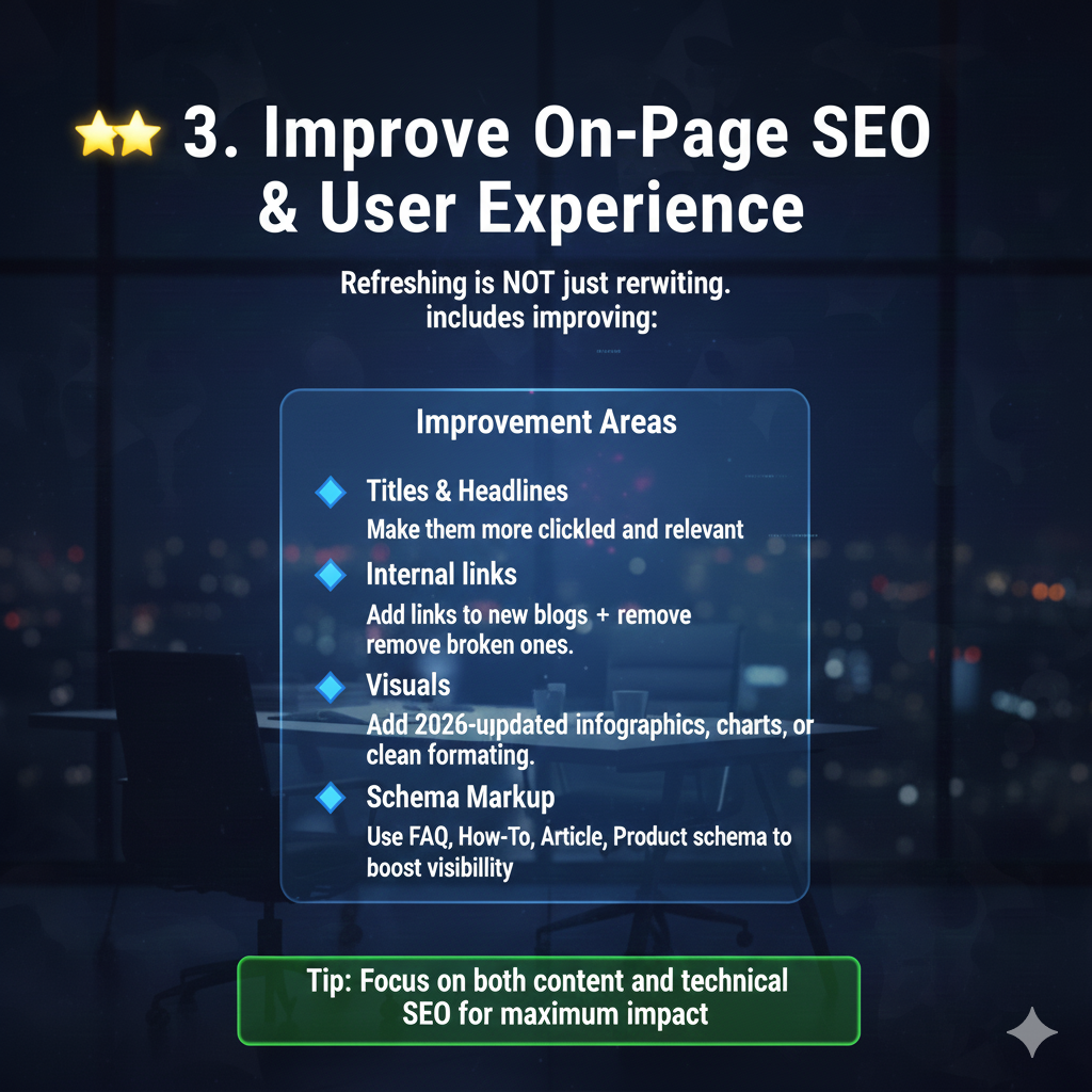 Content Refreshing Strategy:
Updating Old Pages for New Gains