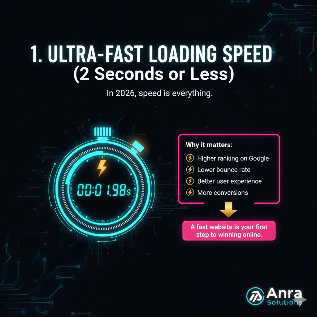 Top 10 Features Every Business Website Must Have in 2026 – Expert Tips by Anra Solutions