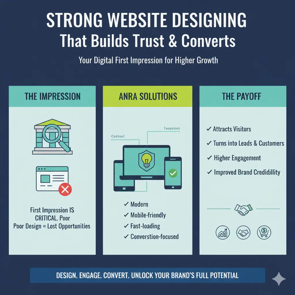Result-Driven SEO to Boost Visibility & Traffic No matter how good your services are, customers can’t reach you if you’re invisible online. Anra Solutions specializes in SEO strategies that help businesses rank higher on Google for the right keywords. This leads to: Increased organic traffic Higher search visibility More qualified leads Long-term brand authority From on-page SEO to technical optimization and backlinks, everything is managed professionally.