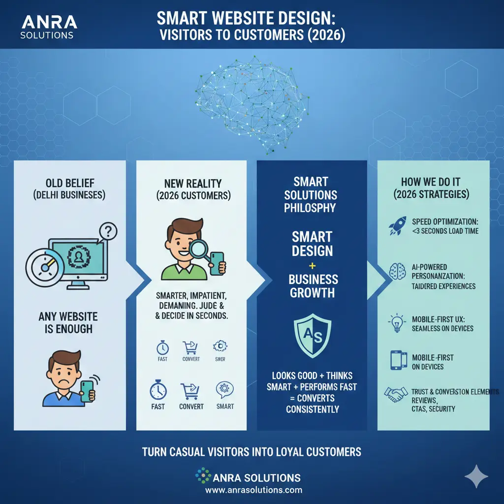 How a Smart Website Design Can Turn Visitors into Customers in 2026 – By Anra Solutions
