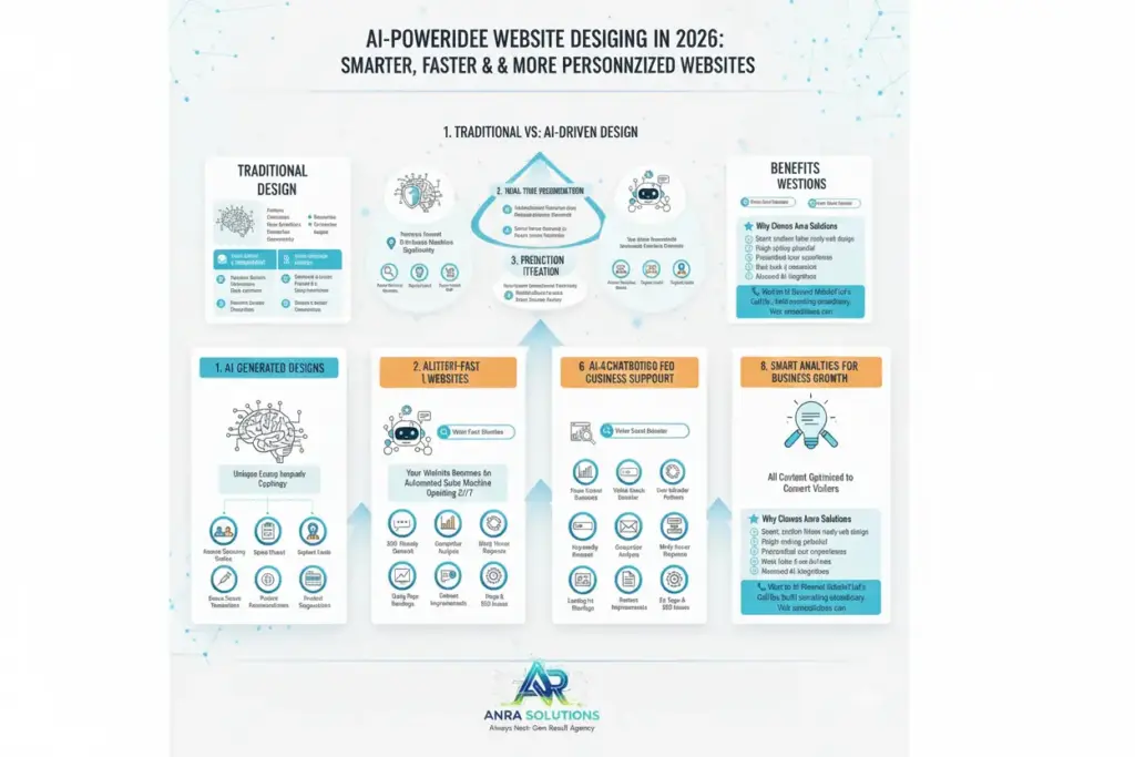 AI-Powered Website Designing in 2026: How Anra Solutions Builds Smarter, Faster & More Personalized Websites
